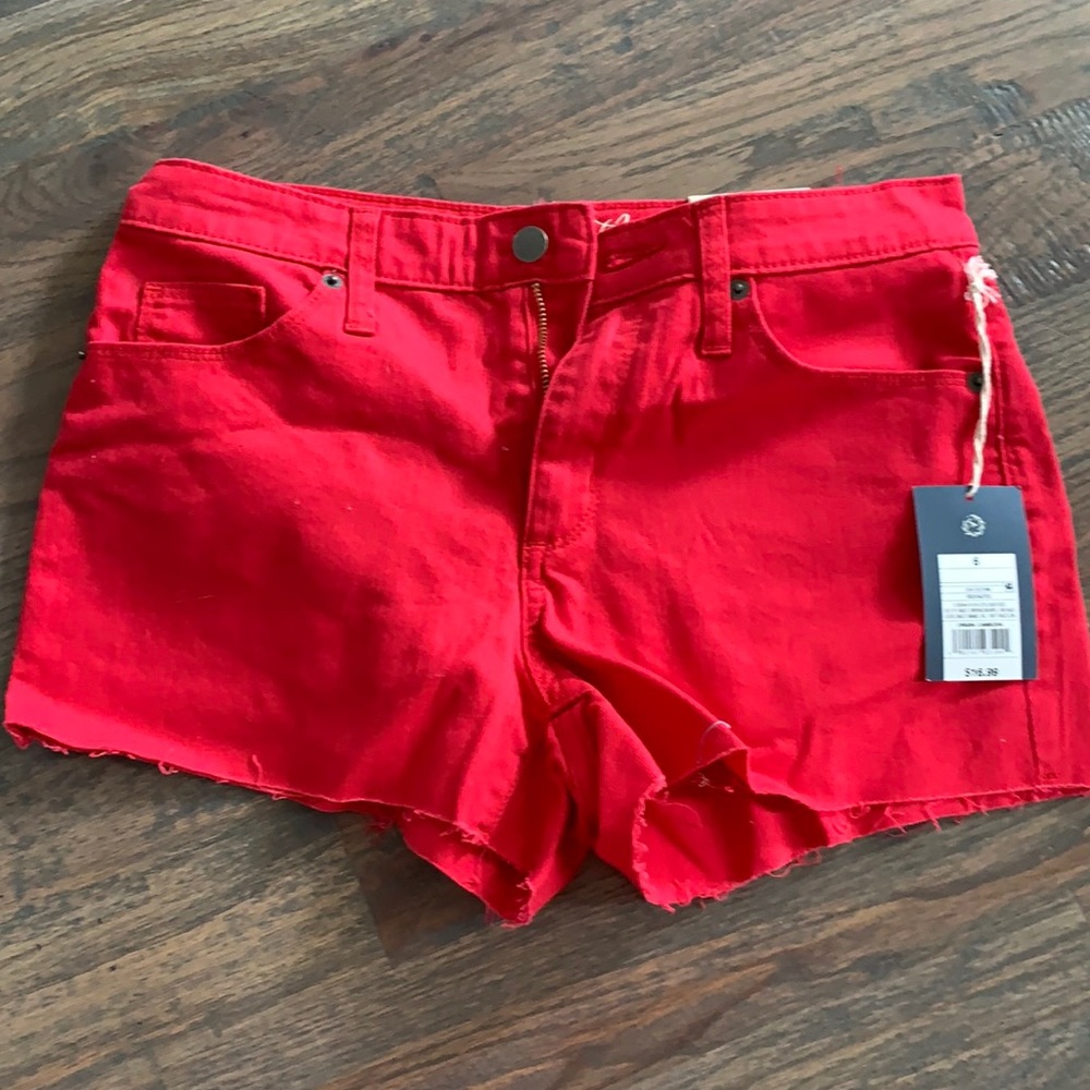 NWT High rise red shorts